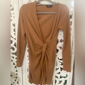 Cinnamon ribbed mini dress